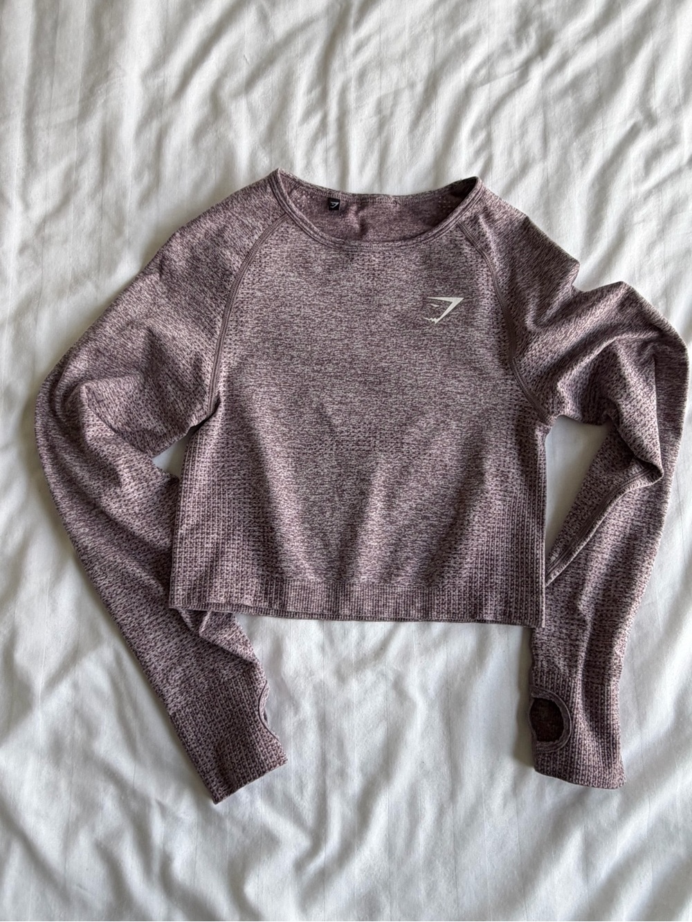#9- GYMSHARK- Vital Seamless Long Sleeve Crop Top. See measurements for size
